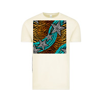 Vintage Arctic tiger turquoise glitter and stars seamless pattern Vintage Tee - BundleAndBundleShop