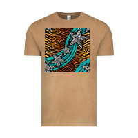 Vintage Camel tiger turquoise glitter and stars seamless pattern Vintage Tee - BundleAndBundleShop