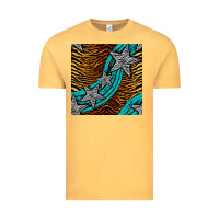 Vintage Mustard tiger turquoise glitter and stars seamless pattern Vintage Tee - BundleAndBundleShop