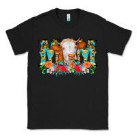 Black Mom Cow Flowers Classic Tee - CowCowDesign