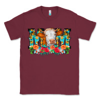 Burgundy Mom Cow Flowers Classic Tee - CowCowDesign