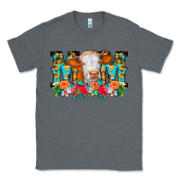 Charcoal Heather Mom Cow Flowers Classic Tee - CowCowDesign
