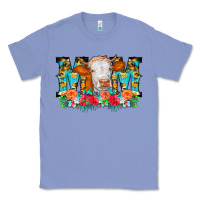 Colony Blue Mom Cow Flowers Classic Tee - CowCowDesign