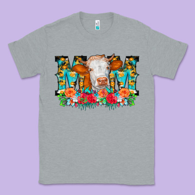 Mom Cow Flowers Classic Tee Designed By Cowcowdesign