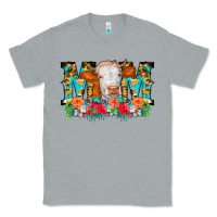 Heather Grey Mom Cow Flowers Classic Tee - CowCowDesign