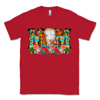 Red Mom Cow Flowers Classic Tee - CowCowDesign