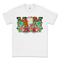 White Mom Cow Flowers Classic Tee - CowCowDesign