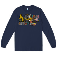 Navy Happy Easter Long Sleeve Tee - CowhideDigitalArt