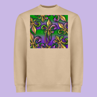 Mardi Gras Fleur De Lis Heavyweight Sweatshirt Designed By Ranaportraitstore