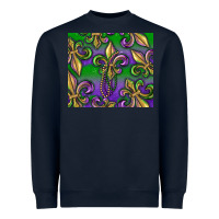 Navy Mardi Gras Fleur De Lis Heavyweight Sweatshirt - RanaPortraitStore