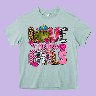 Love Never Fails With Prince Frog  Olivia Heavy Core Tee Designed By Oliviacreatesart
