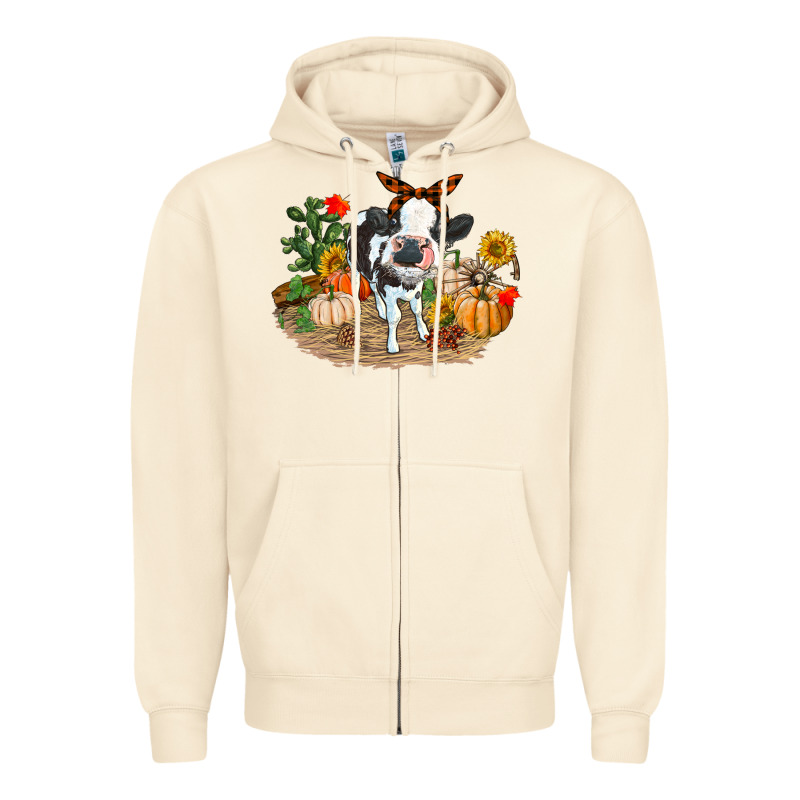 Fall Baby Cow Zipper Hoodie by RanaPortraitStore | Teevron
