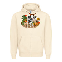 Sandshell Fall baby cow Zipper Hoodie - RanaPortraitStore