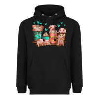 Black cute pigs coffee Heavyweight Hoodie - Jasminsmagicworld