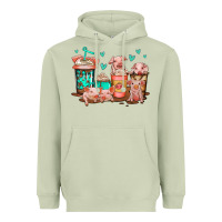 Matcha cute pigs coffee Heavyweight Hoodie - Jasminsmagicworld