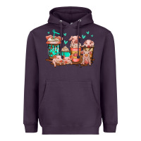 Plum cute pigs coffee Heavyweight Hoodie - Jasminsmagicworld