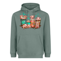 Sage cute pigs coffee Heavyweight Hoodie - Jasminsmagicworld
