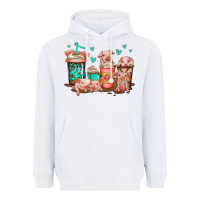 White cute pigs coffee Heavyweight Hoodie - Jasminsmagicworld