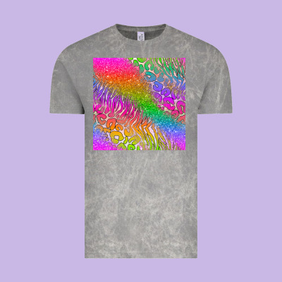 Neon Glitter Leopard Seamless Pattern Vintage Tee Designed By Bundleandbundleshop