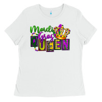 White mardi gras queen Ladies Tee - FaDigitalArtStudio