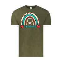 Vintage Olive Baseball Rainbow Vintage Tee - RanaPortraitStore