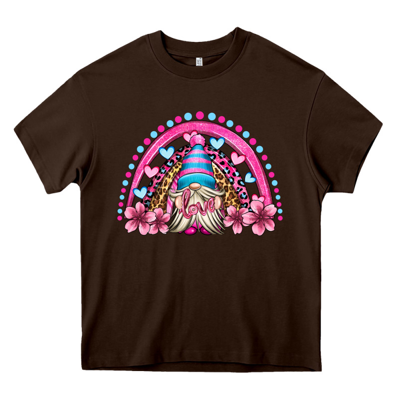 Valentine's Day Rainbow Gnome Olivia Heavy Core Tee by OliviaCreatesArt | Teevron