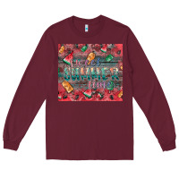 Burgundy summer vibes Long Sleeve Tee - CowhideDigitalArt