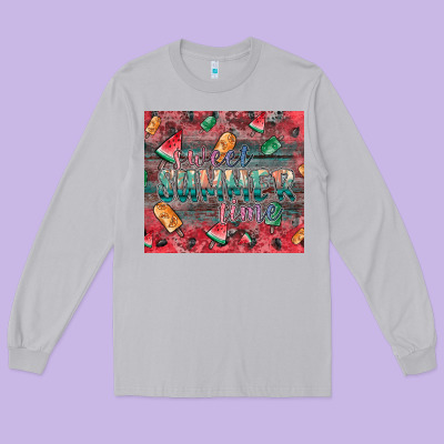 Summer Vibes Long Sleeve Tee Designed By Cowhidedigitalart
