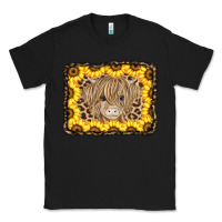 Black Baby Cow Leopard Sunflowers Classic Tee - CowCowDesign