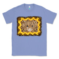 Colony Blue Baby Cow Leopard Sunflowers Classic Tee - CowCowDesign