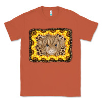 Copper Baby Cow Leopard Sunflowers Classic Tee - CowCowDesign