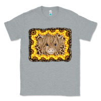 Heather Grey Baby Cow Leopard Sunflowers Classic Tee - CowCowDesign