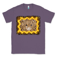 Lavender Baby Cow Leopard Sunflowers Classic Tee - CowCowDesign