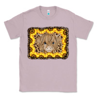 Lilac Baby Cow Leopard Sunflowers Classic Tee - CowCowDesign
