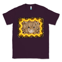 Plum Baby Cow Leopard Sunflowers Classic Tee - CowCowDesign
