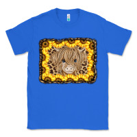 True Royal Baby Cow Leopard Sunflowers Classic Tee - CowCowDesign