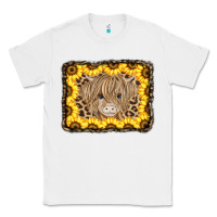 White Baby Cow Leopard Sunflowers Classic Tee - CowCowDesign
