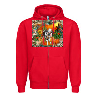 Red Fall baby cow Zipper Hoodie - RanaPortraitStore