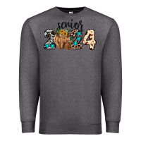 Charcoal Heather Western Senior 2024 cow Premium Sweatshirt - RanaPortraitStore