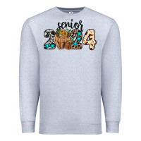Heather Grey Western Senior 2024 cow Premium Sweatshirt - RanaPortraitStore