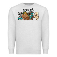 Oatmeal Heather Western Senior 2024 cow Premium Sweatshirt - RanaPortraitStore