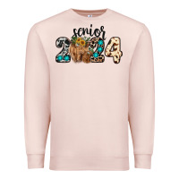 Pale Pink Western Senior 2024 cow Premium Sweatshirt - RanaPortraitStore