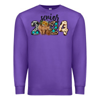 Purple Western Senior 2024 cow Premium Sweatshirt - RanaPortraitStore