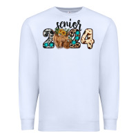 White Western Senior 2024 cow Premium Sweatshirt - RanaPortraitStore
