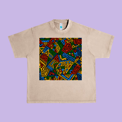 African Geometric Seamless Pattern Urban Heavy Tee Designed By Bundleandbundleshop
