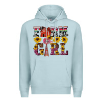 Blue Mist western farm girl Premium Hoodie - Artiststas