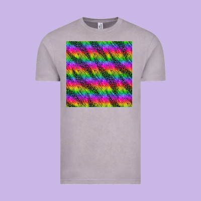 Neon Rainbow Leopard Zebra Seamless Pattern Vintage Tee Designed By Bundleandbundleshop