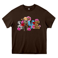 Chocolate Brown love with cow olivia Heavy Core Tee - OliviaCreatesArt