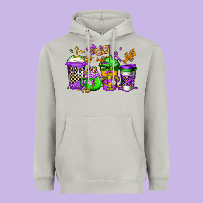 Mardi Gras Crawfish Coffee Heavyweight Hoodie Designed By Jasminsmagicworld