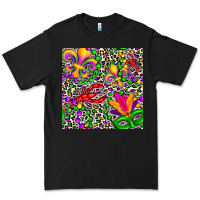 Black mardi gras crawfish leopard  seamless pattern Premium Tee - FaDigitalArtStudio